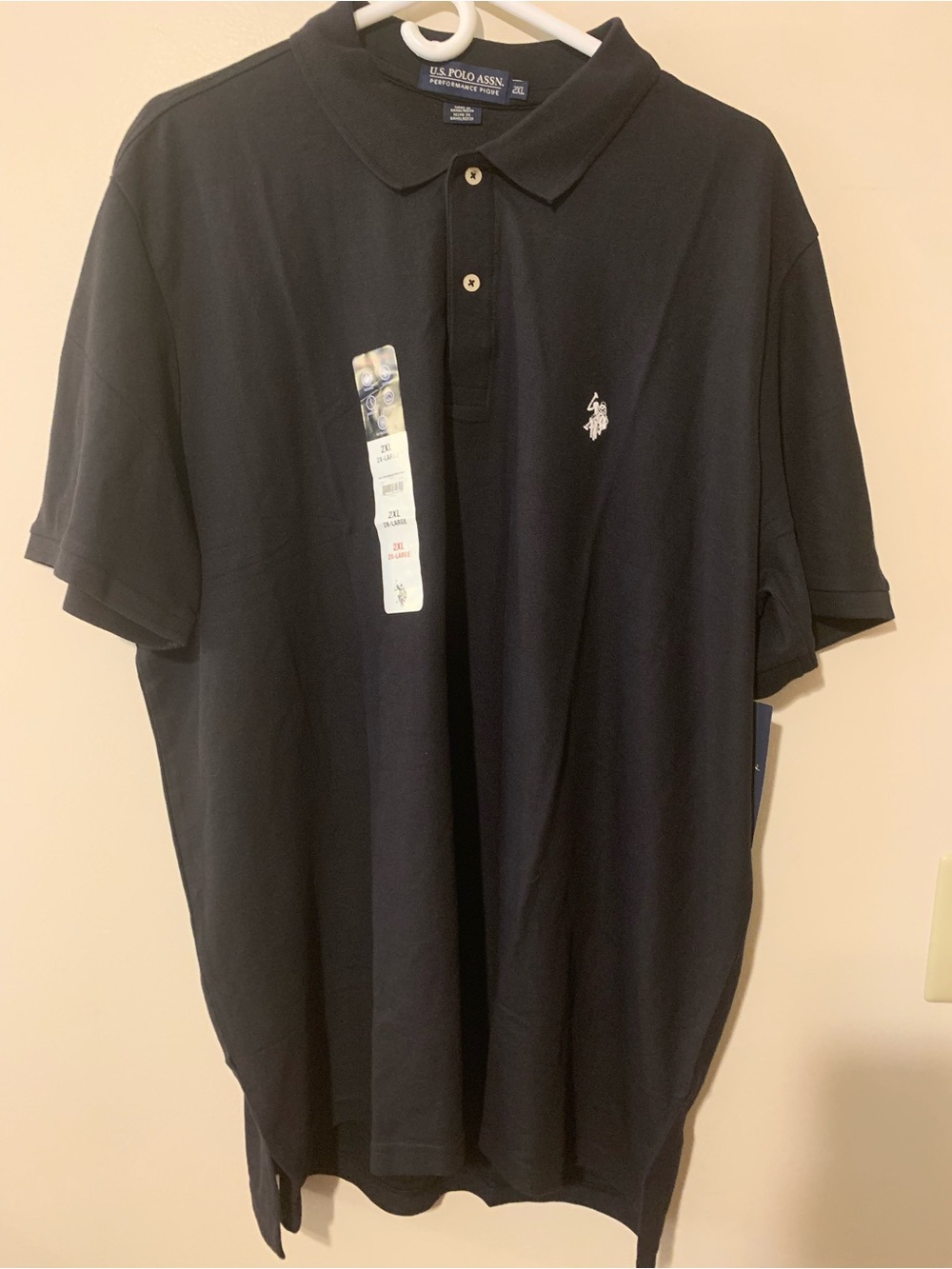 U.S. Polo Assn. Black Men’s Short-Sleeve Polo with White Embroidered Logo